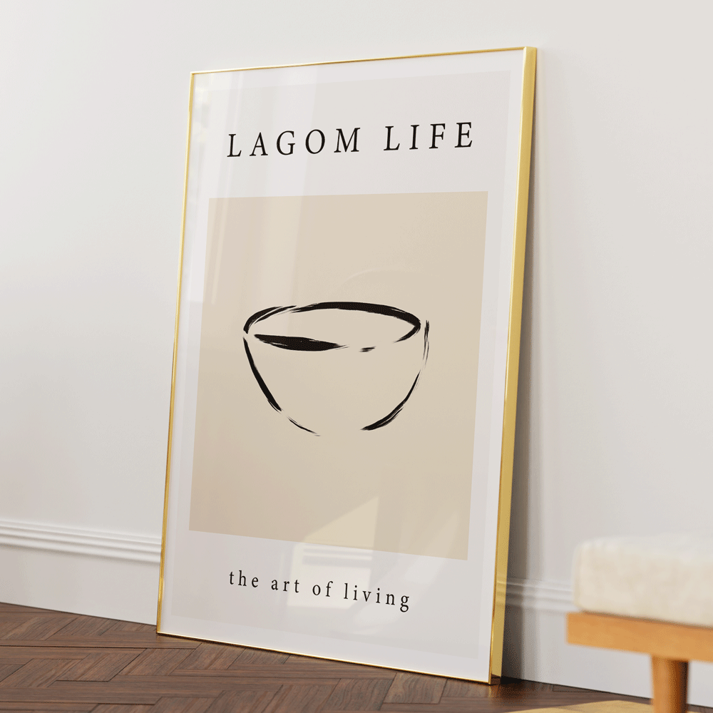 Lagom Life Nook At You Matte Paper Gold Metal Frame
