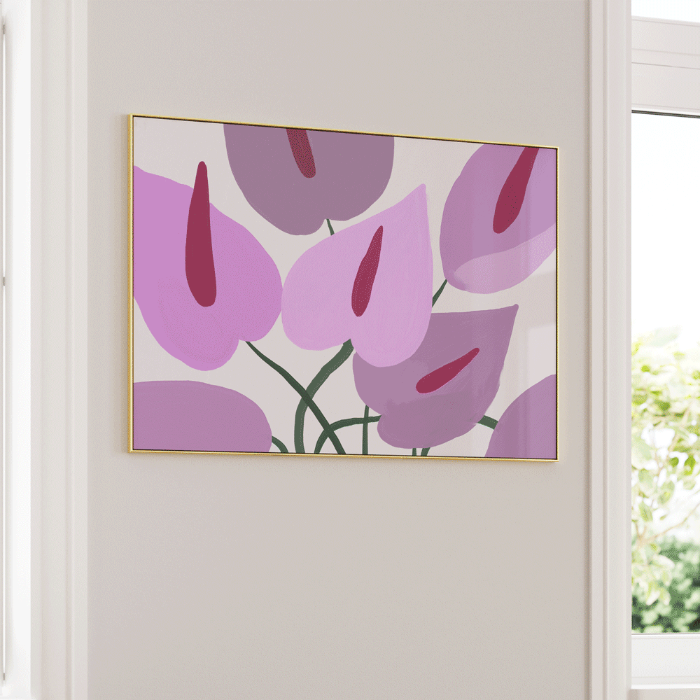 Lavender Love Nook At You Matte Paper Gold Metal Frame