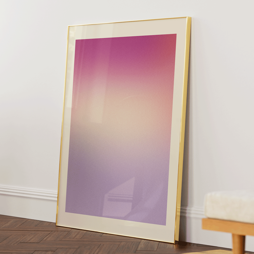 Lavender Sky Abstract Wall Art-Gold Metal Frame-Nook At You