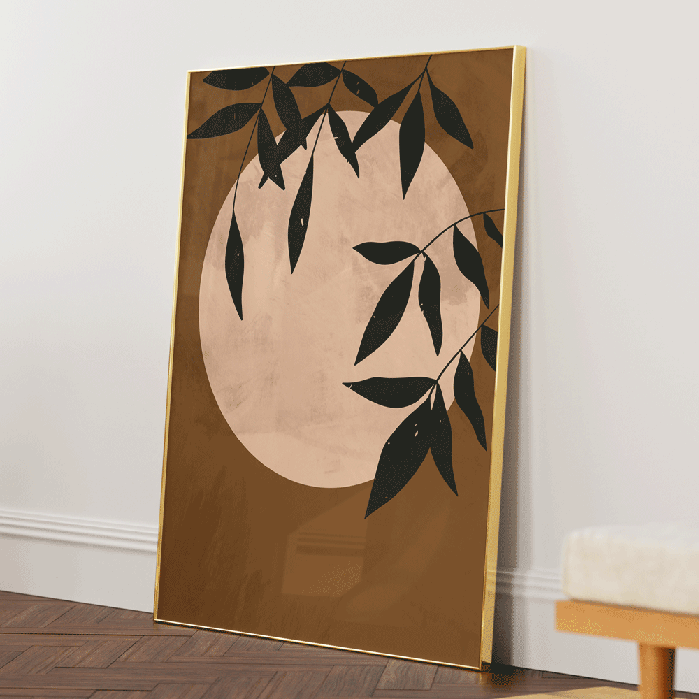 Leaves By The Moon #2 Nook At You Matte Paper Gold Metal Frame