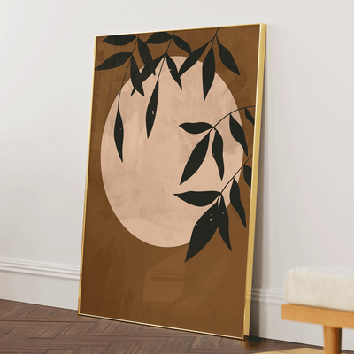 Leaves By The Moon #2 Nook At You Matte Paper Gold Metal Frame