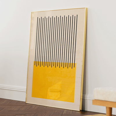 Lemon Colour Block Nook At You Matte Paper Gold Metal Frame