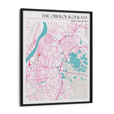 Map Art - Halcyon Blush Nook At You Matte Paper Black Frame