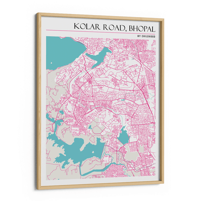 Map Art - Halcyon Blush Nook At You Premium Luster Paper Wooden Frame