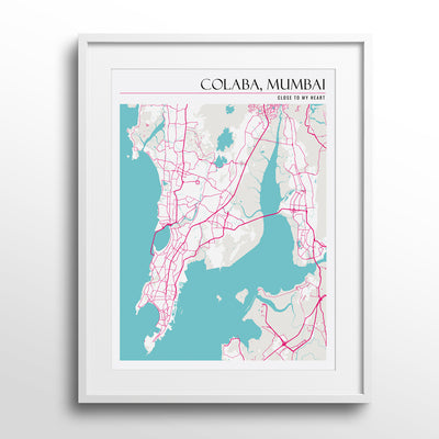 Map Art - Halcyon Blush Nook At You Matte Paper White Frame With Mount