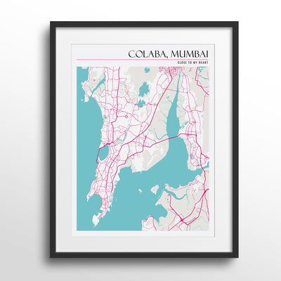 Map Art - Halcyon Blush Nook At You Matte Paper Black Frame With Mount