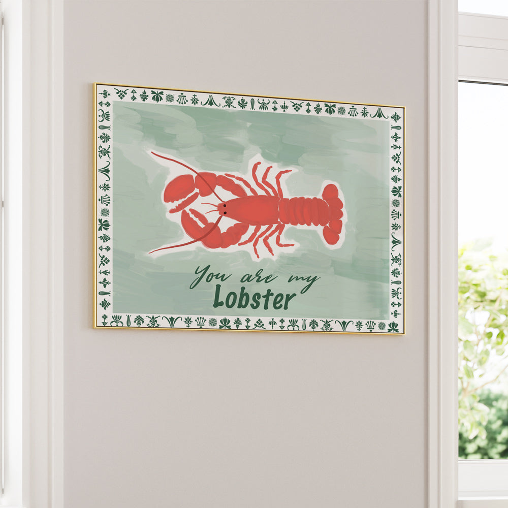 You Are My Lobster Nook At You Matte Paper Gold Metal Frame