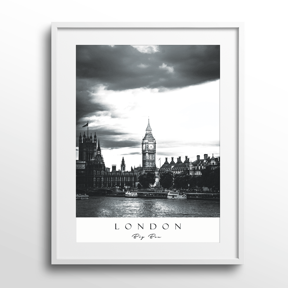 London Nook At You Matte Paper White Frame With Mount