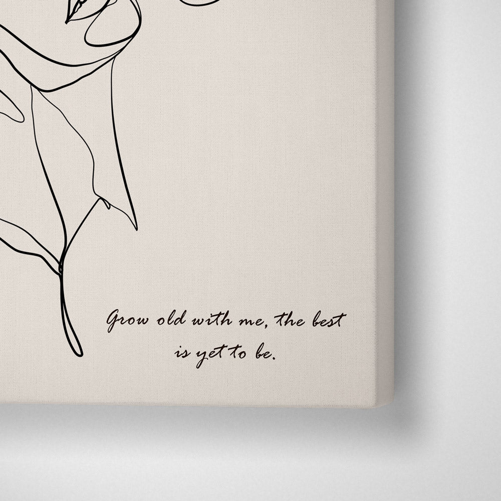 Personalized Line Art - Embrace (Beige) Nook At You Canvas Gallery Wrap