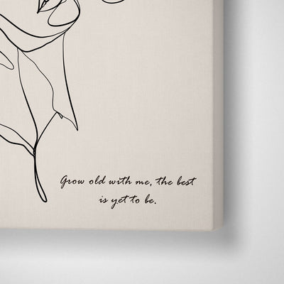 Personalized Line Art - Embrace (Beige) Nook At You Canvas Gallery Wrap