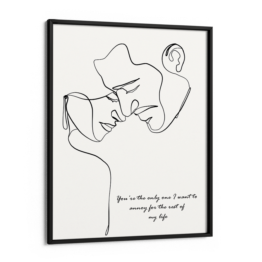 Personalized Line Art - Love (White) Nook At You Premium Luster Paper Black Frame