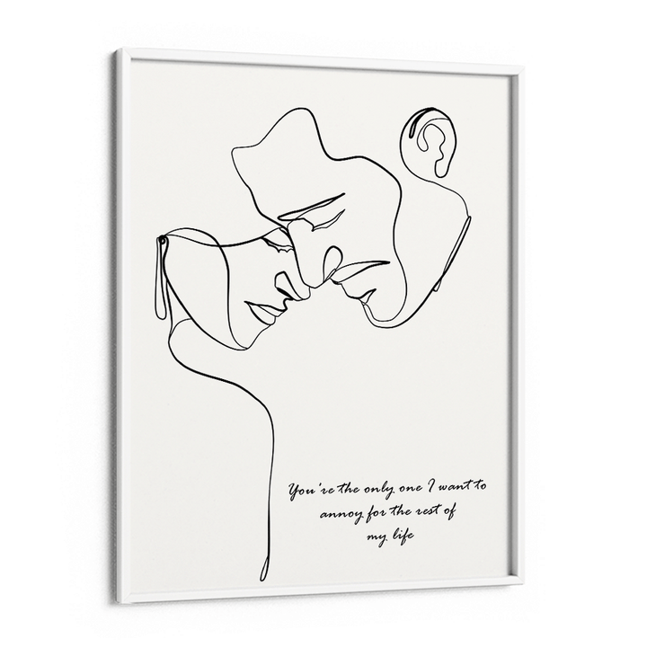 Personalized Line Art - Love (White) Nook At You Matte Paper White Frame