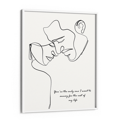 Personalized Line Art - Love (White) Nook At You Matte Paper White Frame