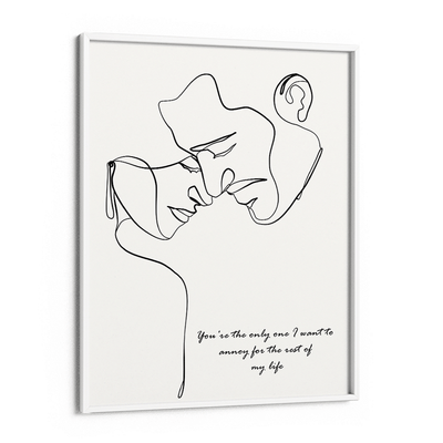 Personalized Line Art - Love (White) Nook At You Matte Paper White Frame