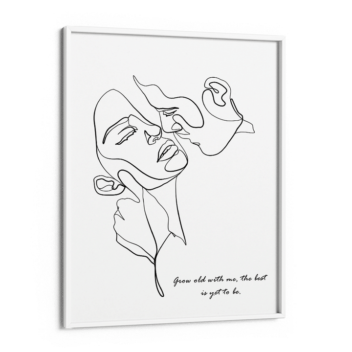 Personalized Line Art - Embrace (White) Nook At You Matte Paper White Frame
