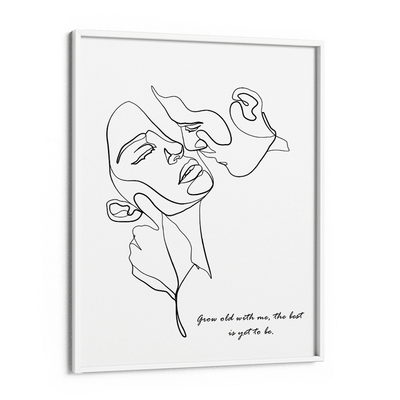 Personalized Line Art - Embrace (White) Nook At You Matte Paper White Frame