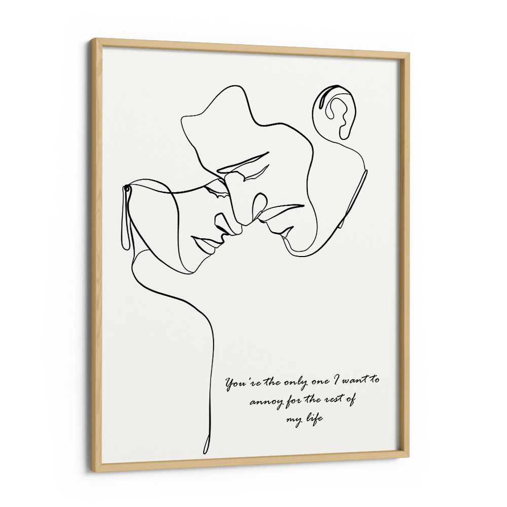 Personalized Line Art - Love (White) Nook At You Matte Paper Wooden Frame