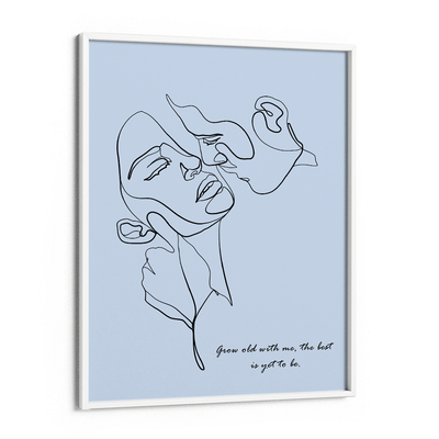 Personalized Line Art - Embrace (Powder Blue) Nook At You Matte Paper White Frame