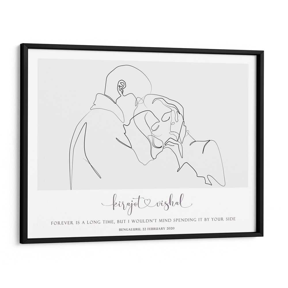 Personalized Line Art - Affection Nook At You Matte Paper Black Frame