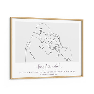 Personalized Line Art - Affection Nook At You Matte Paper Wooden Frame