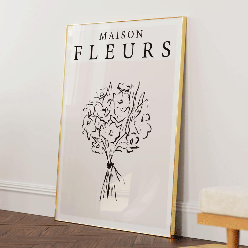 Maison Fleurs Exhibition Poster Nook At You Matte Paper Gold Metal Frame
