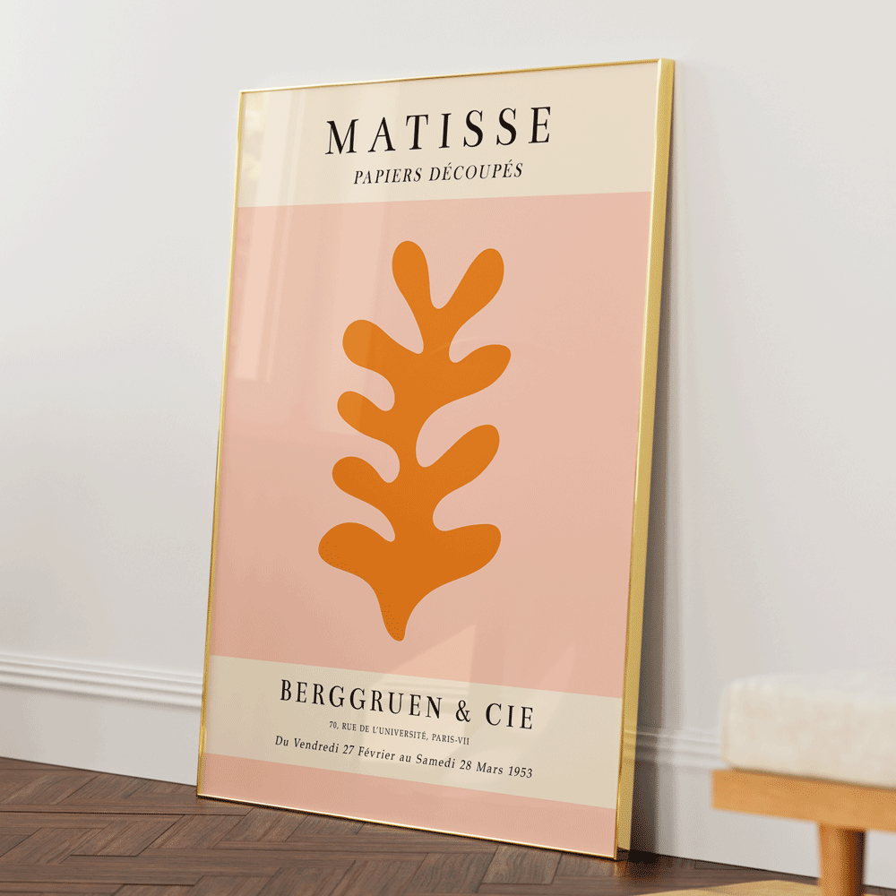 Matisse Exhibition Poster : 1953 - Peach Nook At You Matte Paper Gold Metal Frame