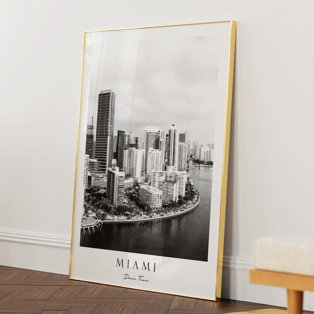 Miami Nook At You Matte Paper Gold Metal Frame