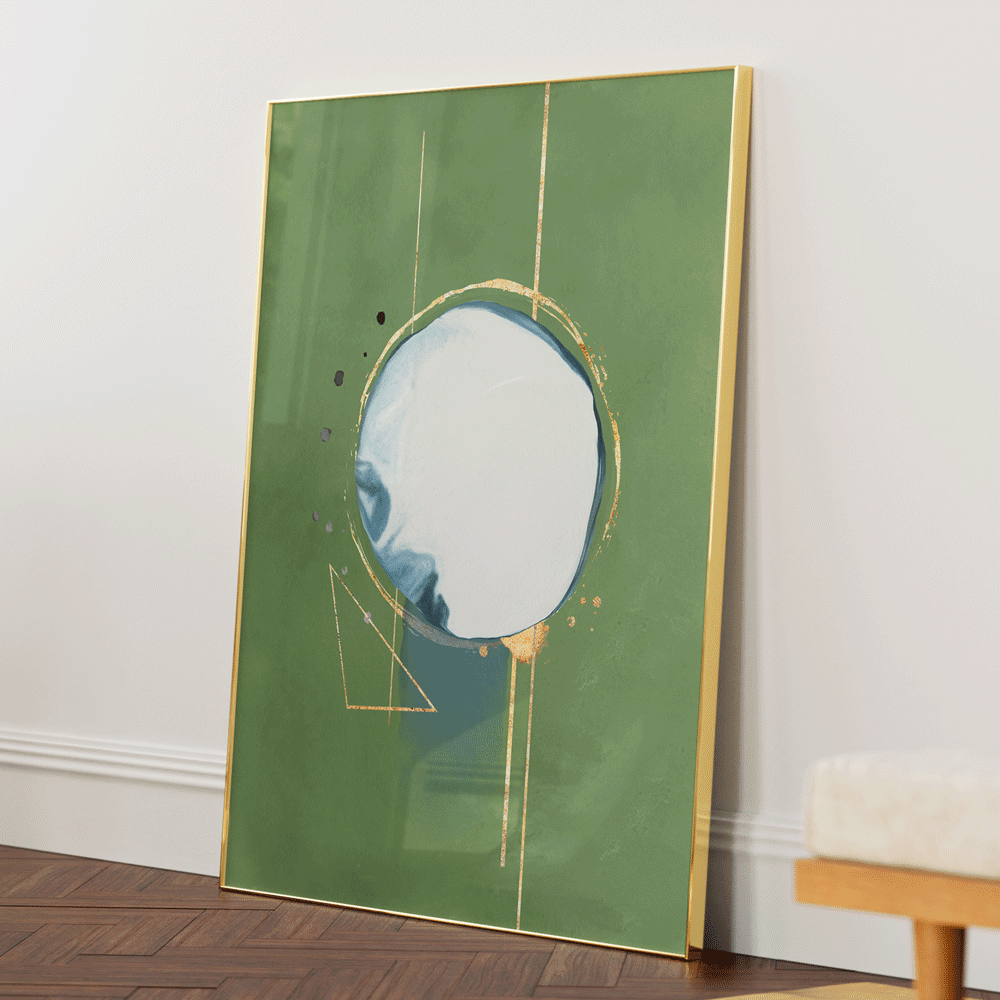Mint Julep - II Abstract Prints-Gold Metal Frame-Nook At You