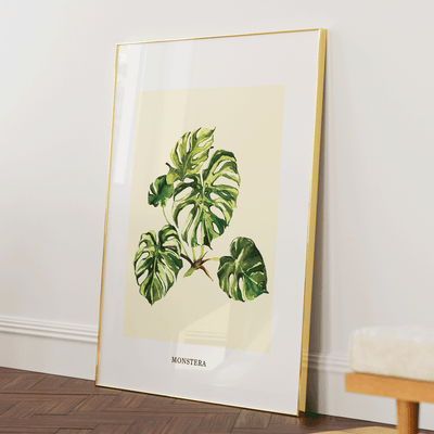 Monstera Nook At You Matte Paper Gold Metal Frame