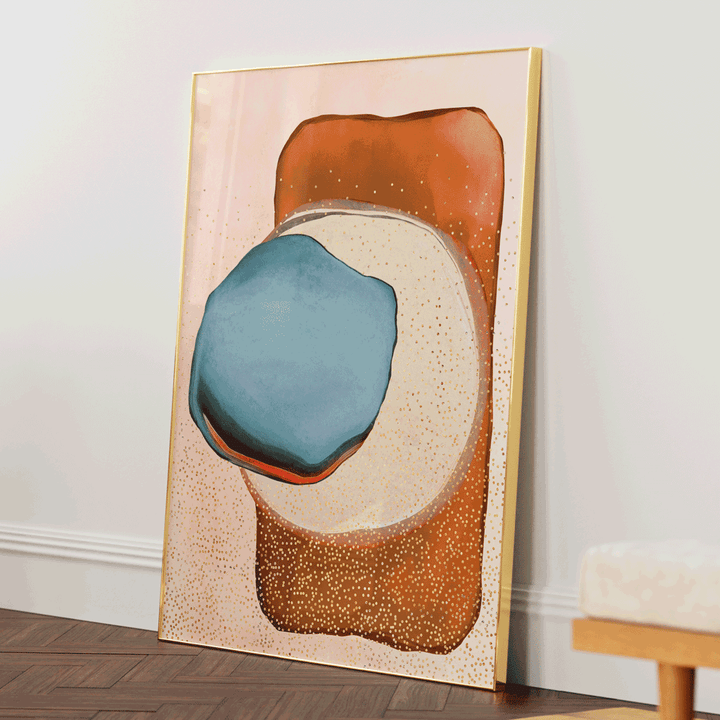 Movement Abstract Prints-Gold Metal Frame-Nook At You