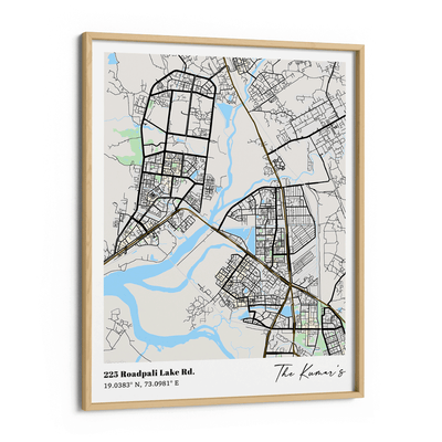 Map Art - The Habitat Nook At You Matte Paper Wooden Frame