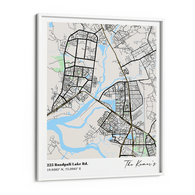 Map Art - The Habitat Nook At You Matte Paper White Frame