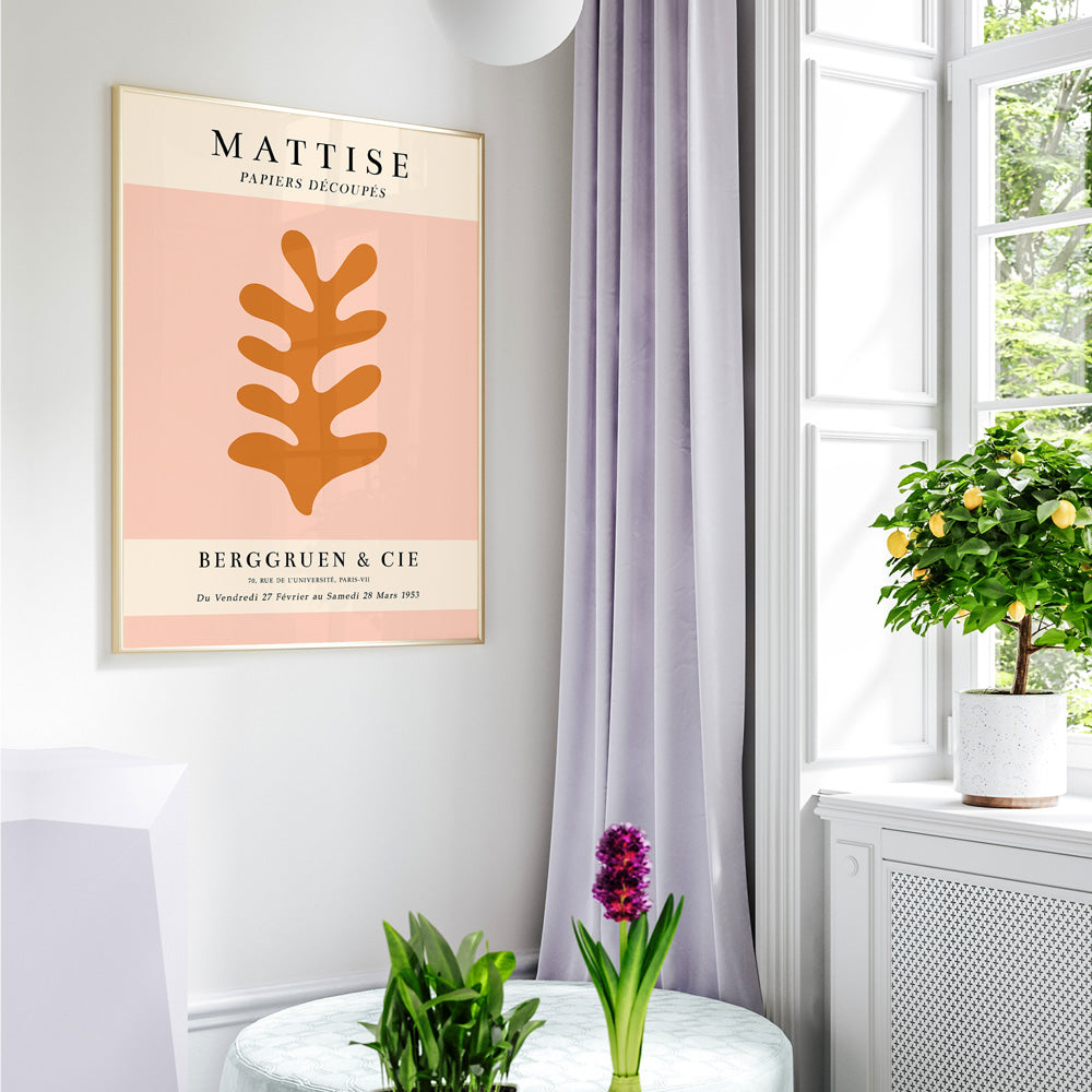 Matisse Exhibition Poster : 1953 - Peach Abstract Painting-Rolled Art-Nook At You