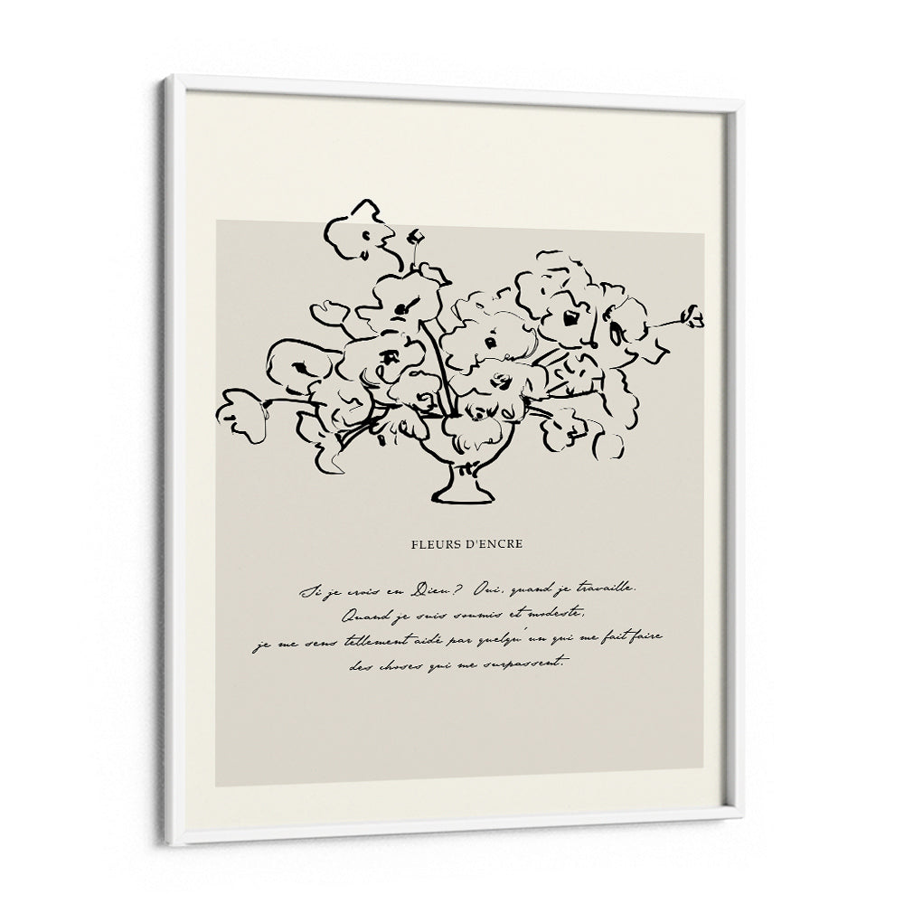 Fleurs D'Encre - Black Ink Nook At You Matte Paper White Frame