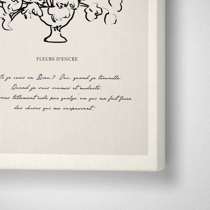 Fleurs D'Encre - Black Ink Nook At You Canvas Gallery Wrap
