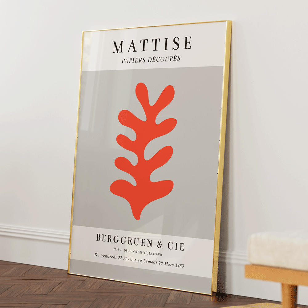 Matisse Exhibition Poster : 1953 - Grey Nook At You Matte Paper Gold Metal Frame