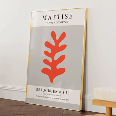 Matisse Exhibition Poster : 1953 - Grey Nook At You Matte Paper Gold Metal Frame