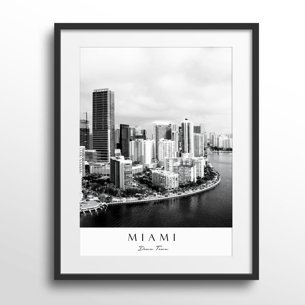 Miami Nook At You Matte Paper Black Frame With Mount