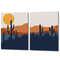 Mid Century Desert Nature Canvas Paintings