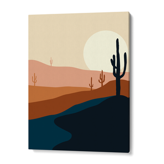 Blue Desert Landscape Painting
