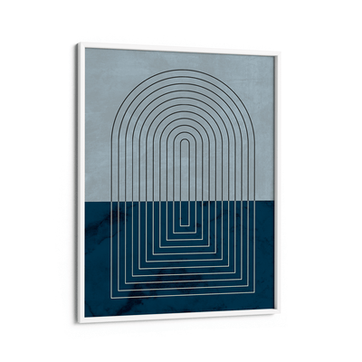 Deep Blue Geometric Nook At You Matte Paper White Frame