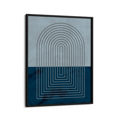 Deep Blue Geometric Nook At You Matte Paper Black Frame