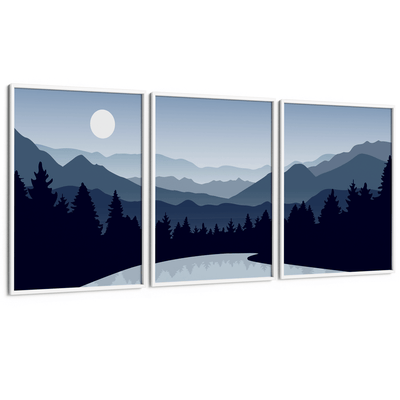 Indigo Clarity Set of 3 Nook At You Matte Paper White Frame