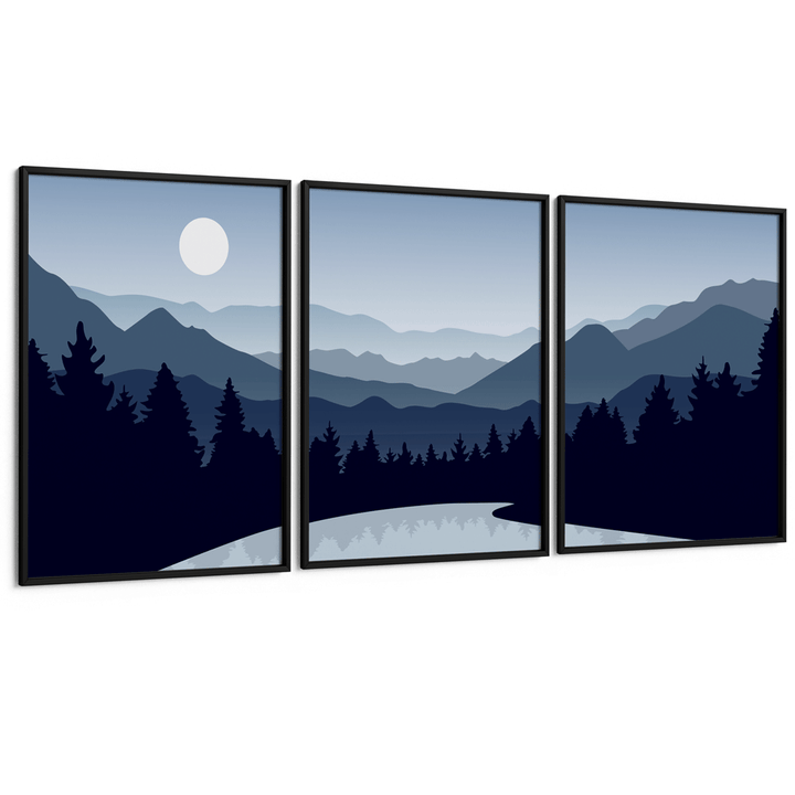Indigo Clarity Set of 3 Nook At You Matte Paper Black Frame