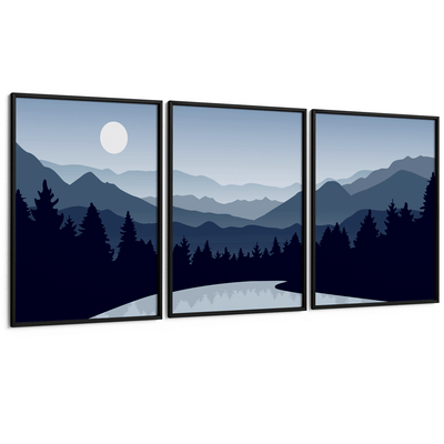 Indigo Clarity Set of 3 Nook At You Matte Paper Black Frame