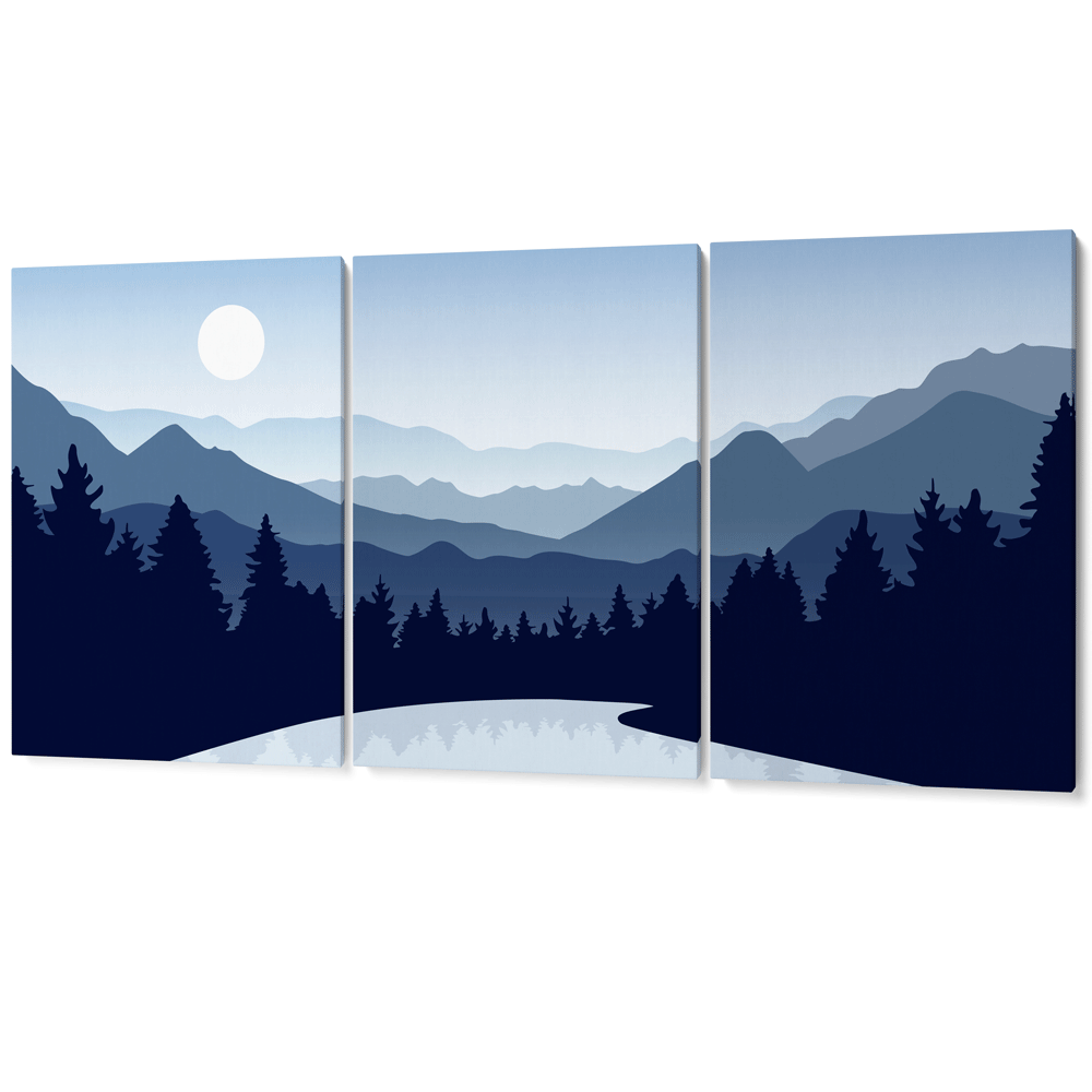 Indigo Clarity Set of 3 Nook At You Canvas Gallery Wrap