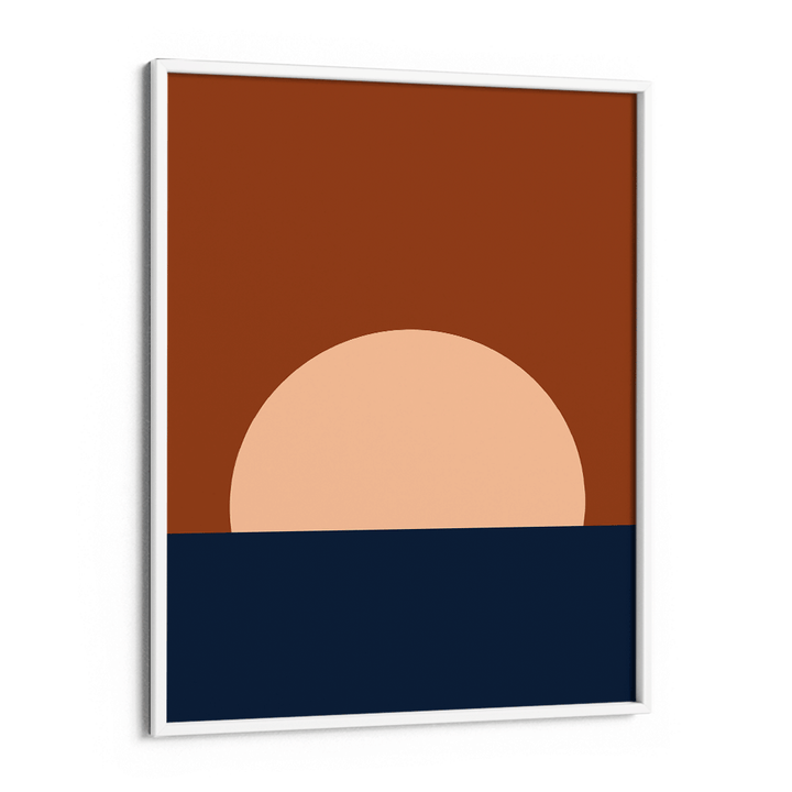 Mid Century Sunrise Abstract Wall Art-White Frame-Nook At You