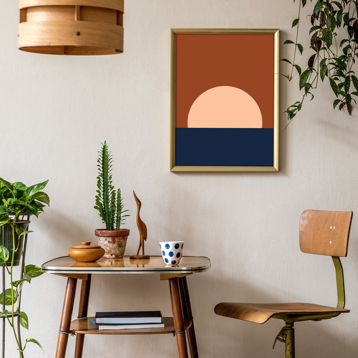 Mid Century Sunrise Abstract Wall Art-Nook At You