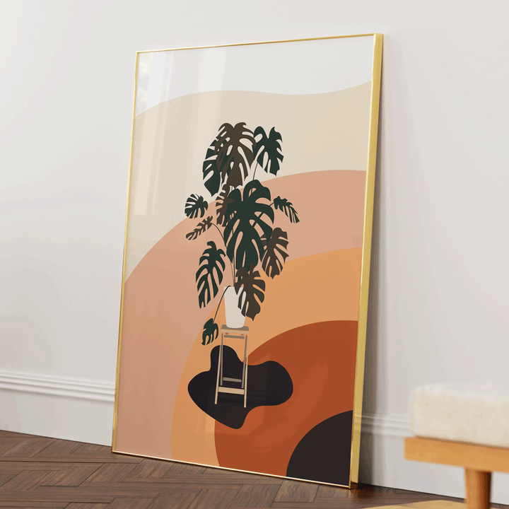 Monstera Deliciosa #1 Nook At You Matte Paper Gold Metal Frame
