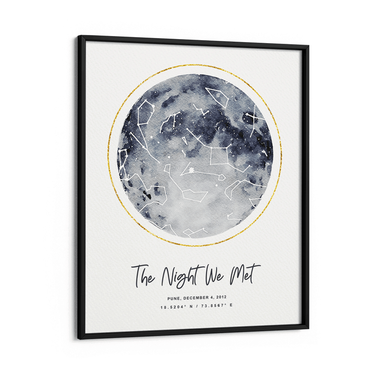 Custom Star Map - Moon Nook At You Matte Paper Black Frame